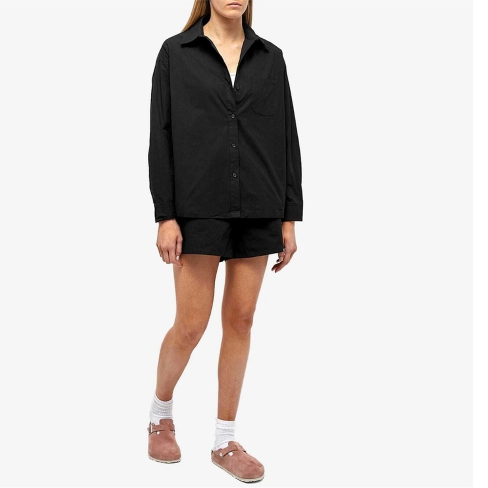 Adanola Women's Poplin Shirt in Black Sz M #1